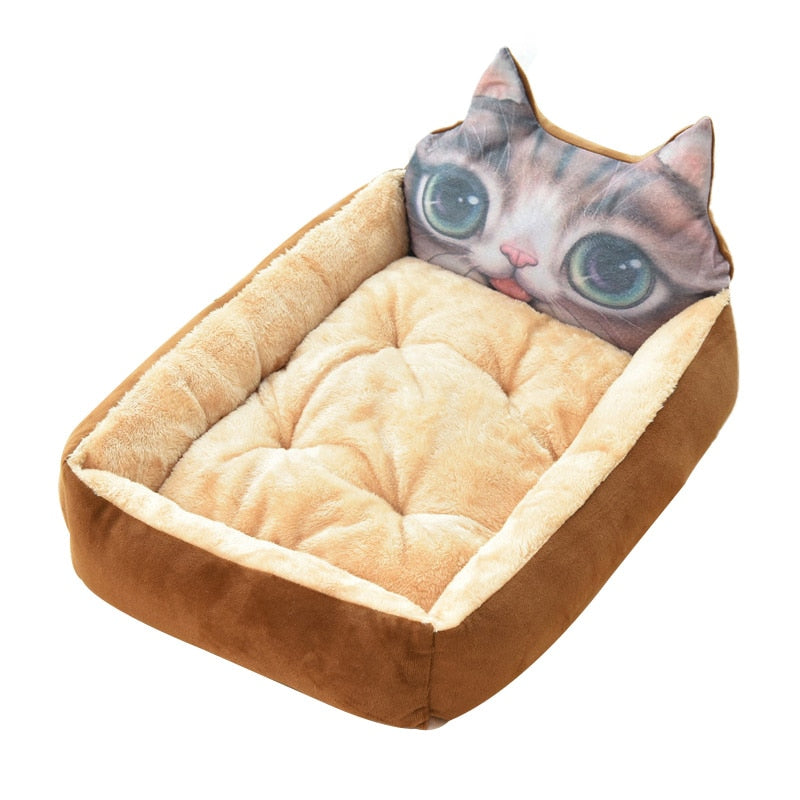 pawstrip Cute Pet Winter Dog Bed Sofa Soft Warm Cat Bed House Cartoon Small Dog Bed Cushion Pet Sofa Bed For Dog Chihuahua Teddy - BougiePets