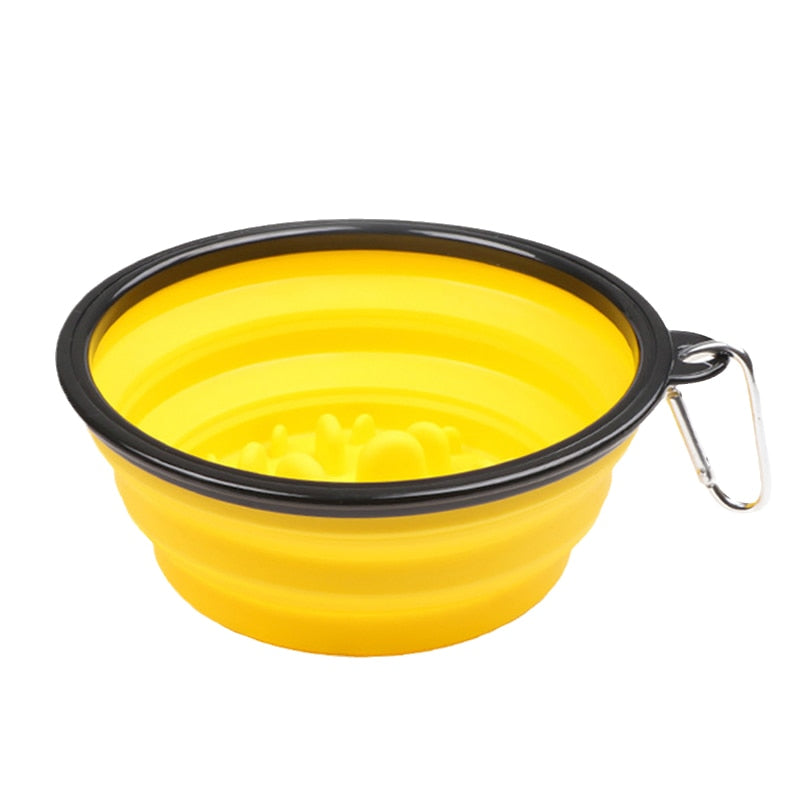 1L Travel Small Big Dog Slow Food Bowl for Dogs Flodable with Buckle Pet Feeder Puppy Dog Cat Bowls Pets Products gamelle chien - BougiePets