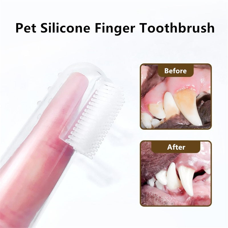 Hot Sales Dog Cat Cleaning Supplies Soft Pet Finger Toothbrush Teddy Dog Brush Addition Bad Breath Teeth Care Dog Accessories - BougiePets