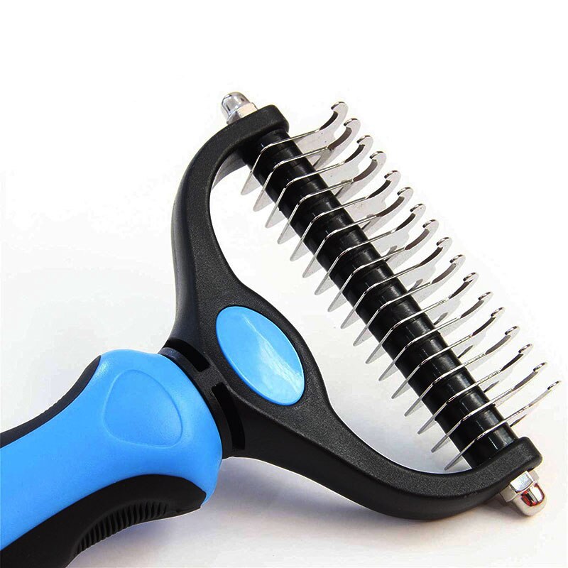 Pet Dog Comb 2 Sided Hair Shedding Comb for Dog Cat Grooming Tool for Pet Fur Remove Dog Cat Slicker Dematting Grooming Comb - BougiePets