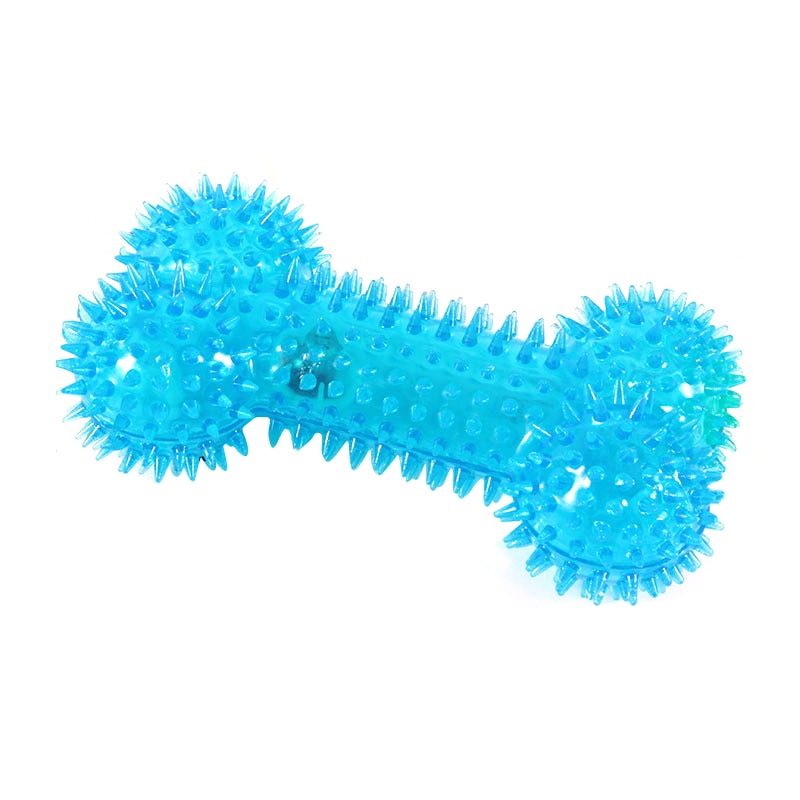 Pet Dog Toys Bite Resistant Squeaky Sound Toy Thorn Barbed Tooth Cleaning TPR Molar Chew Toys for Dogs Interactive Training - BougiePets