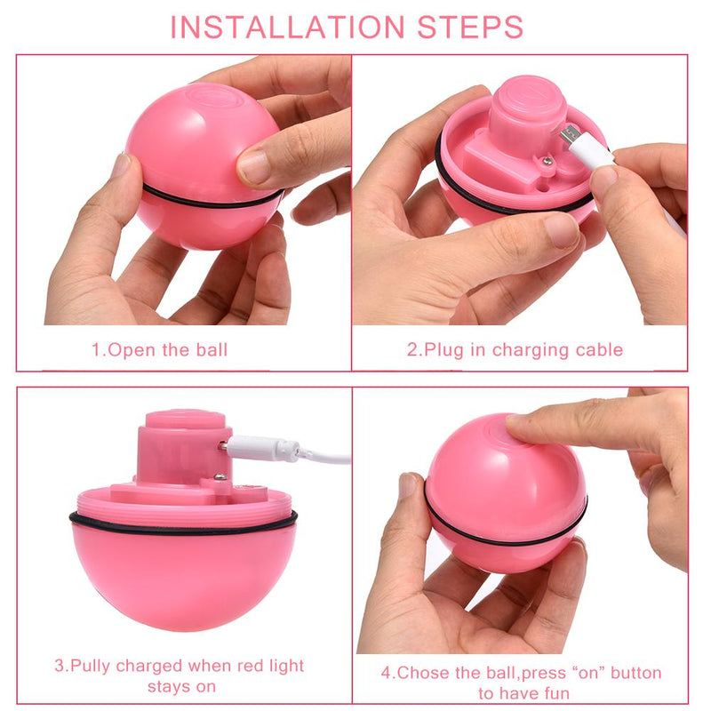 Smart Jumping Ball USB Electric Pet Toys Magic Roller Ball Cat LED Rolling Flash Ball Automatic Rotating Toy For Cat Dog Kids - BougiePets