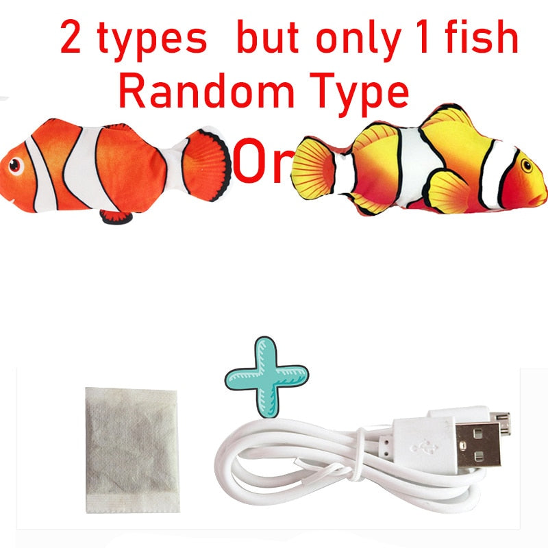 Cat USB Charger Toy Fish Interactive Electric floppy Fish Cat toy Realistic Pet Cats Chew Bite Toys Pet Supplies Cats dog toy - BougiePets