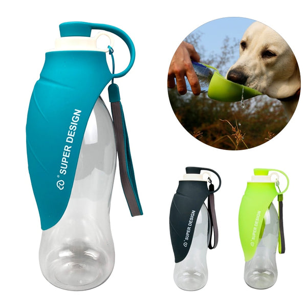 580ml Sport Portable Pet Dog Water Bottle Silicone Travel Dog Bowl For Puppy Cat Drinking Outdoor Pet Water Dispenser - BougiePets