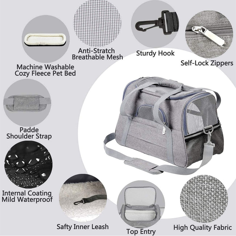 Dog Carrier Bag Portable Dog Backpack With Mesh Window Airline Approved Small Pet Transport Bag Carrier For Dogs - BougiePets