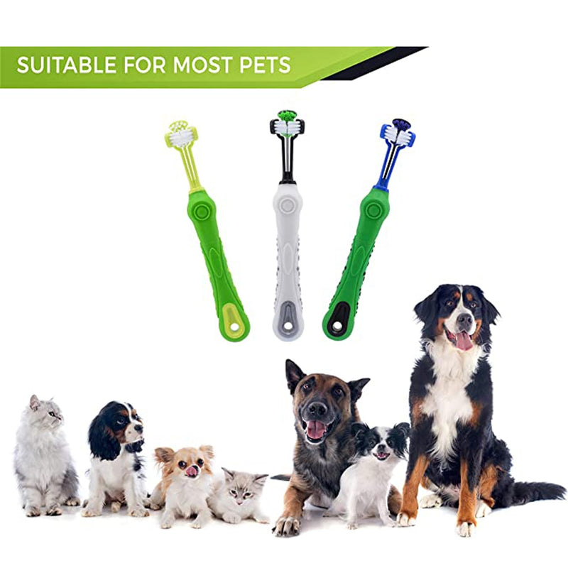 Three Sided Pet Toothbrush Dog Toothbrush Soft Rubber Tooth Care Brushes For Dogs Bad Breath Tartar Cleaning Pets Grooming Tools - BougiePets