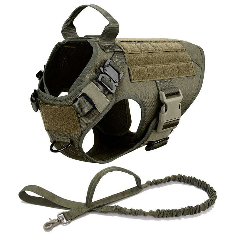 Tactical Dog Harness Pet German Shepherd K9 Malinois Training Vest Dog Harness and Leash Set For All Breeds Dogs - BougiePets