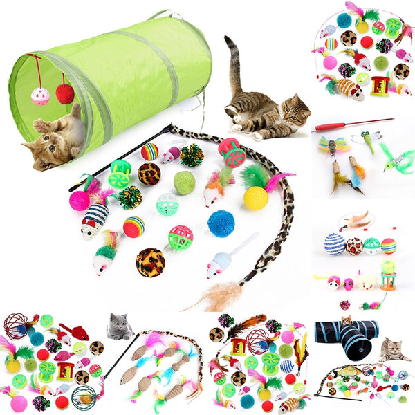 Pets Cat Toys Mouse Shape Balls Shapes Kitten Love New Pet Toy 21 Set Cat Channel Funny Cat Stick Mouse Supplies Value Bundle - BougiePets