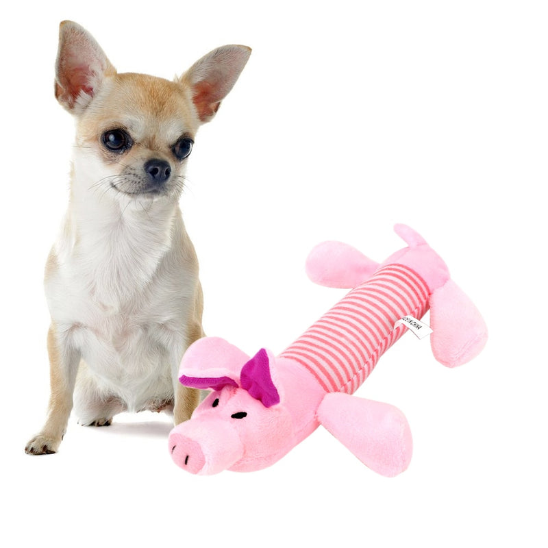 Squeak Chew Dog Toys Sound Dolls Dog Cat Fleece Pet Funny Plush Toys Elephant Duck Pig Fit for All Pets Durability - BougiePets