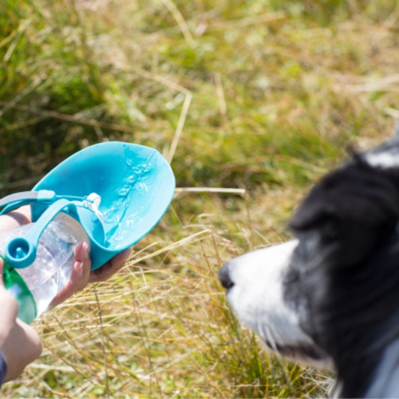 580ml Sport Portable Pet Dog Water Bottle Silicone Travel Dog Bowl For Puppy Cat Drinking Outdoor Pet Water Dispenser - BougiePets