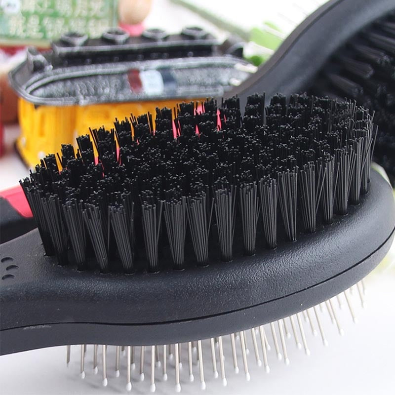 1PC Double Faced Pet Dog Comb Long Hair Brush Plastic Handle Puppy Cat Massage Bath Brush Multifunction Pet Grooming Tool - BougiePets