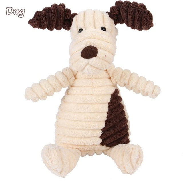 Corduroy Dog Toys for Small Large Dogs Animal Shape Plush Pet Puppy Squeaky Chew Bite Resistant Toy Pets Accessories Supplies - BougiePets