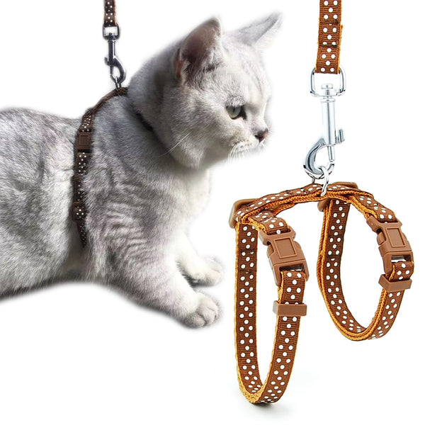 Cat Dog Collar Harness Leash Adjustable Nylon Pet Traction Cat Kitten Halter Collar Cats Products Reflective Pet Harness Belt - BougiePets