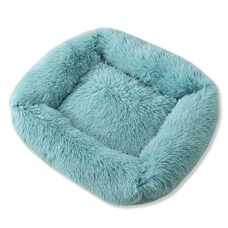 Square Dog Beds Long Plush Solid Color Pet Beds Cat Mat For Little Medium Large Pets Super Soft Winter Warm Sleeping Mats - BougiePets