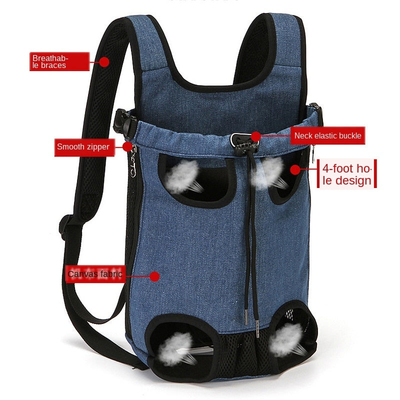 Pets Accessories Cat Backpack Canvas Breatable Puppy Travel Dog Bag Backpack for Small Dog Chihuahua Pitbull Corgi Cat Carrier - BougiePets
