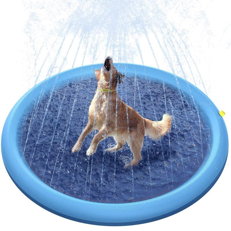 Smmer Dog Toy Splash Sprinkler Pad for Dogs Thicken Pet Pool Outdoor Interactive Play Water Mat Toys for Dogs Cats and Children - BougiePets