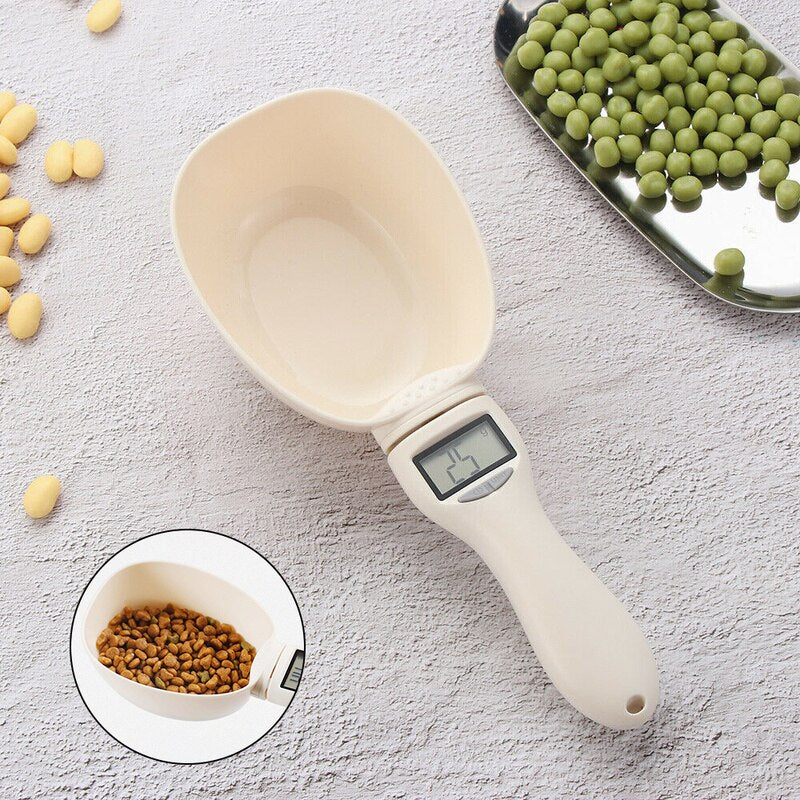 800g /250ml Pet Food Scale Cup Dog Cat Feeding Bowl Kitchen Scale Spoon Measuring Scoop Cup Portable with LED Display Dog Feeder - BougiePets