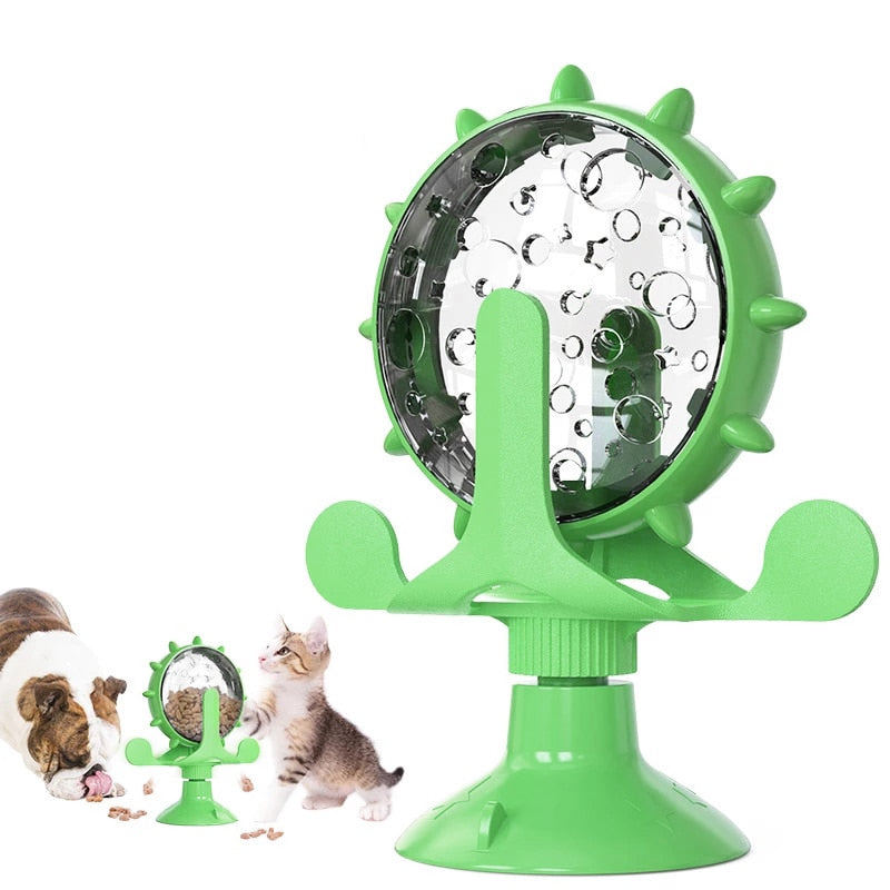 Dog Cat Feeding Interactive Wheel Toys Pet Leaking Food Training Ball Slow Dog Feeder Funny Dog Wheel Pet Products - BougiePets