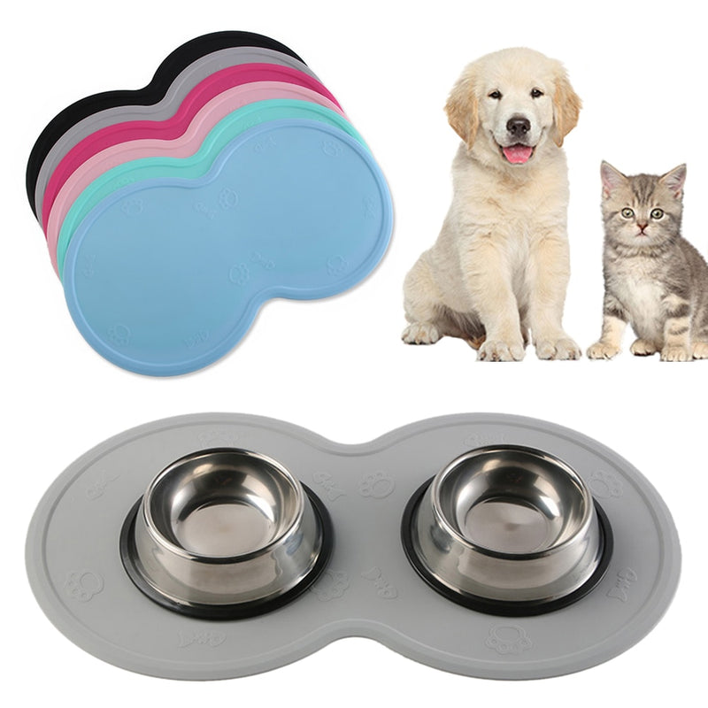 48*27cm Pet Dog Puppy Cat Feeding Mat Pad Cute Cloud Shape Silicone Dish Bowl Food Feed Placement Dog Accessories Cat Bowl Mats - BougiePets