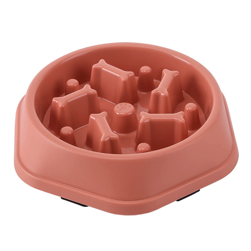 Pet Cat Dog Slow Food Bowl Fat Help Healthy Round Anti-choking Thickened And Non-slip Multiple Colors Shapes - BougiePets