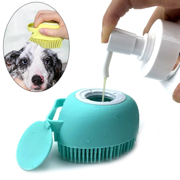 Bathroom  Puppy Big Dog Cat Bath Massage Gloves Brush Soft Safety Silicone Pet Accessories for Dogs Cats Tools Mascotas Products - BougiePets