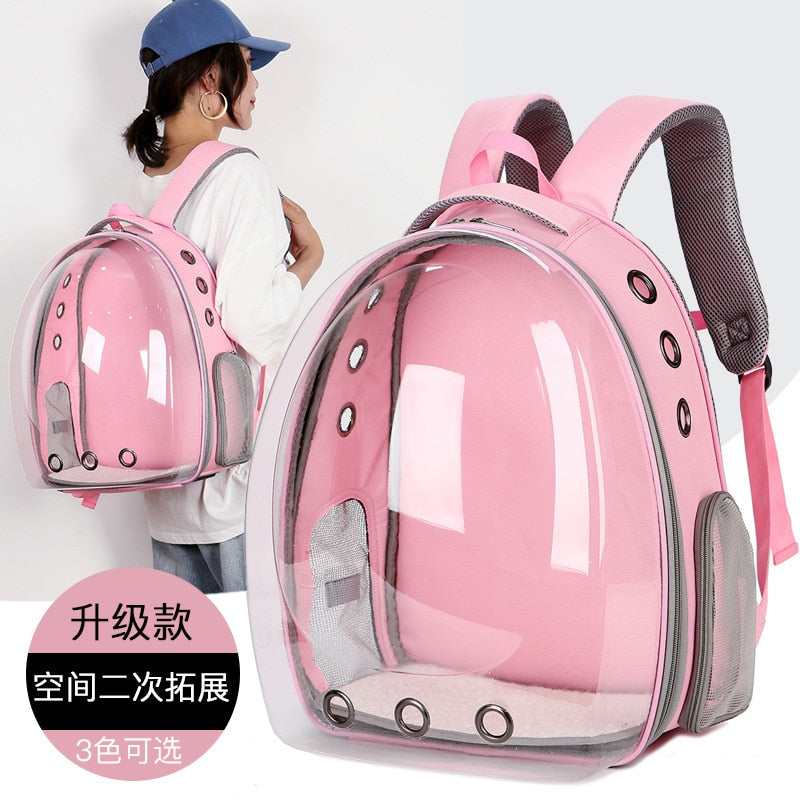 Cat bag breathable portable pet carry backpack cat and dog outdoor travel backpack transparent space style pet backpack cat bag - BougiePets