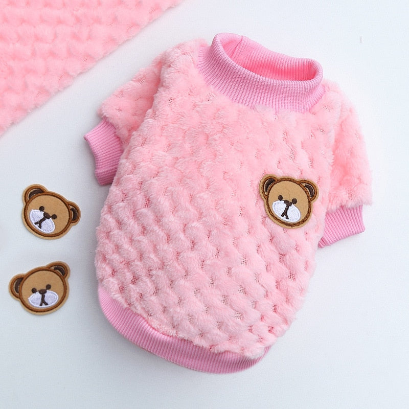 Bear Embroidery Pet Vest Winter - BougiePets