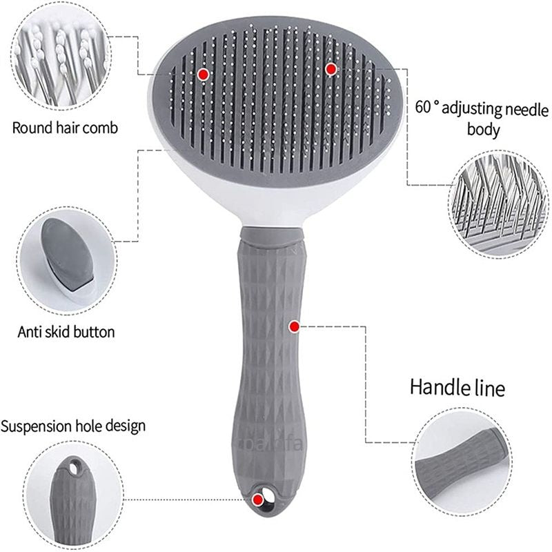 Pet Dog Hair Brush Cat Comb Grooming And Care Cat Brush Stainless Steel Comb For Long Hair Dogs Cleaning Pets Dogs Accessories - BougiePets