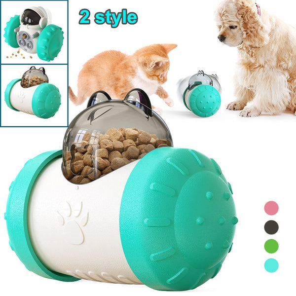 Pet Food Dispenser Tumbler Toys Dog Cat Treat Dispensing Puzzle Slow Feeding Toys Puppy Interactive Game IQ Training Toy - BougiePets
