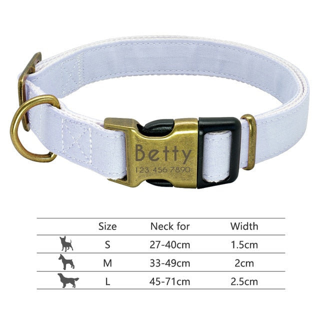 Nylon Dog Collar Personalized Pet Collar - BougiePets