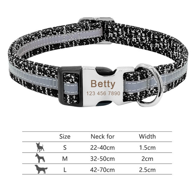 Nylon Dog Collar Personalized Pet Collar - BougiePets
