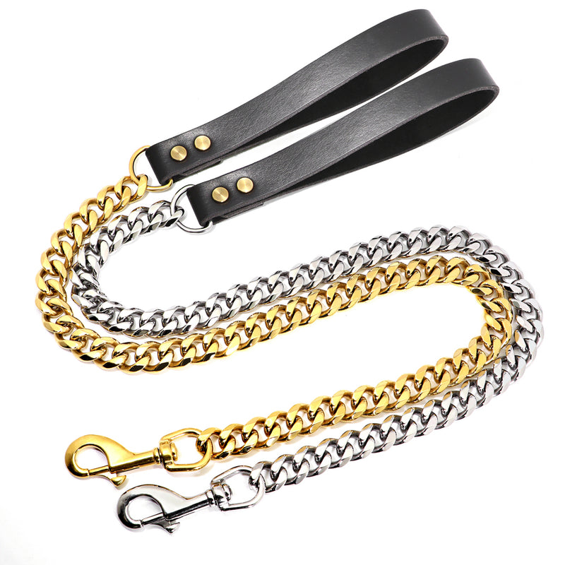 Stainless Steel Dog Chain Collar And Leash - BougiePets